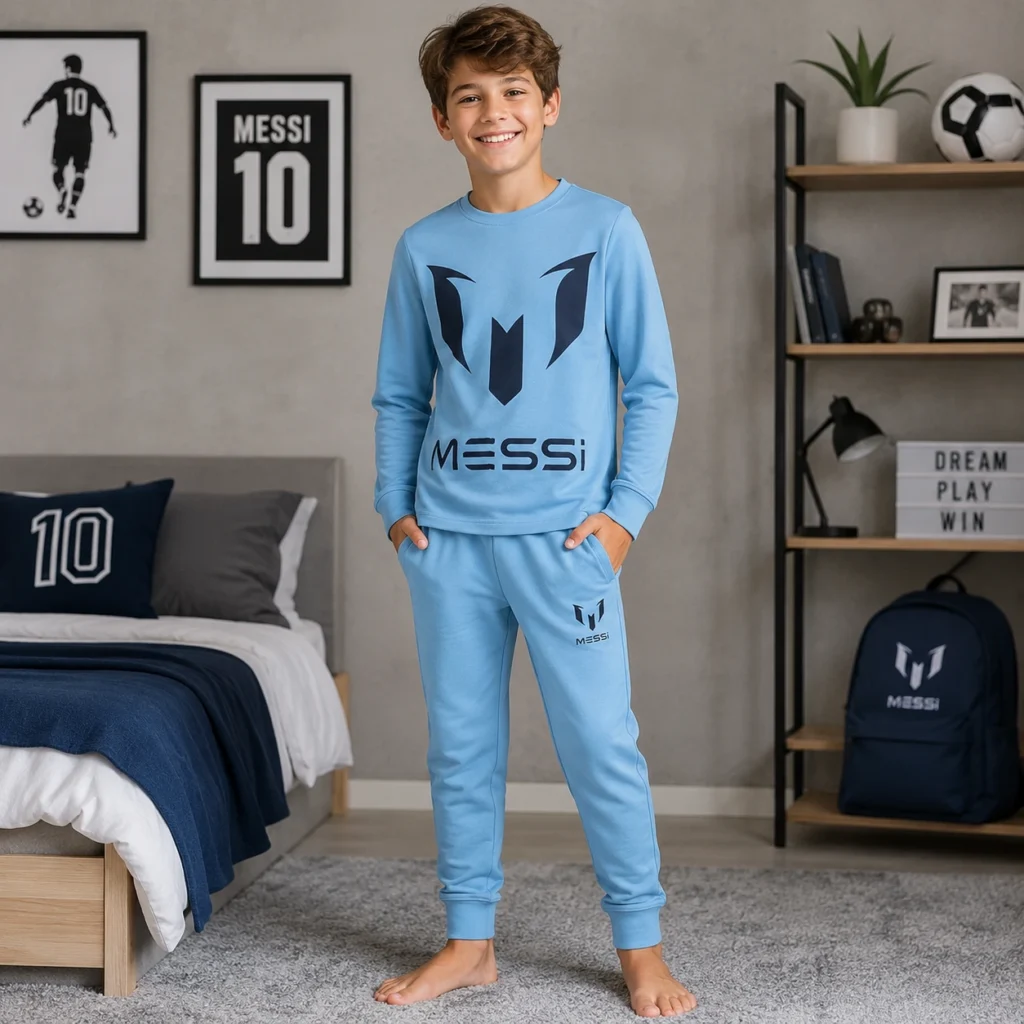 messi komplet pidžama za dečake Air Blue na modelu